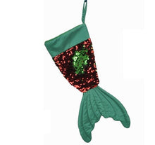 Load image into Gallery viewer, Sequined Mermaid Tail Christmas Stocking Fishtail Santa Claus Candy Gift Bag Holders Xmas Socks Party Home Decorative