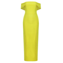 Load image into Gallery viewer, BANDAGE Autumn Yellow Long Bandage Dress Sexy Off Shoulder Maxi Dress Bodycon Women Vestidos Christmas New Year Eve Party Dress