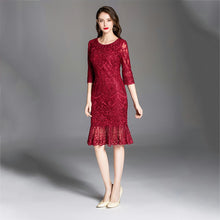 Load image into Gallery viewer, Women's Clothing Dresses Christmas sexy pullover femme red wedding party lace dress plus size body con long 2019 autumn winter