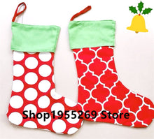 Load image into Gallery viewer, Wholesale 200pcs/lot Christmas Burlap Stockings Xmas Socks Candy Gift Bag Christmas Socks for Santa Decoration New Year 2019