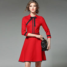 Load image into Gallery viewer, New Ladies Fashion Red Christmas Dress 2017 Vestidos Ukraine Black Women Party Dresses Winter Dresses Robe Femme Jenner