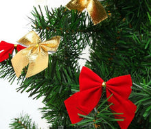 Load image into Gallery viewer, Christmas Baubles Bow Decoration Hanging Ornament Tree Wreath Garland Hamper Pre-tied Velvet Ribbon Bows party decor gift 6cm