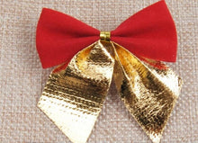 Load image into Gallery viewer, Christmas Baubles Bow Decoration Hanging Ornament Tree Wreath Garland Hamper Pre-tied Velvet Ribbon Bows party decor gift 6cm