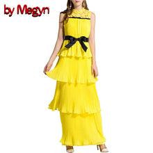 Load image into Gallery viewer, by Megyn women winter christmas party maxi dress sleeveless lace embroidered elegant ladies layered white long dresses vestidos