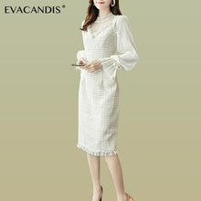 Load image into Gallery viewer, Polka Dot Mesh Tassel V Neck Midi Dress Elegant Backless Party Tunic Long Sleeve Sexy Christmas Winter Dress Women Vestidos