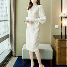 Load image into Gallery viewer, Polka Dot Mesh Tassel V Neck Midi Dress Elegant Backless Party Tunic Long Sleeve Sexy Christmas Winter Dress Women Vestidos